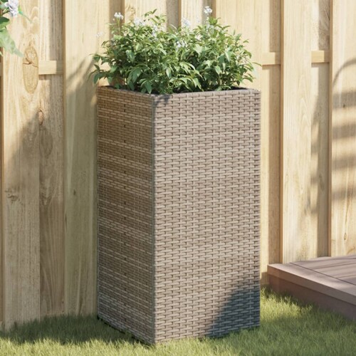 vidaXL Vrtna sadilica siva 40 x 40 x 80 cm od poliratana