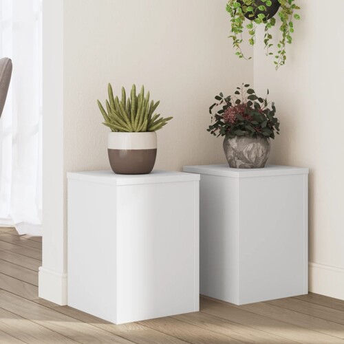 vidaXL Stalci za biljke 2 kom bijeli 25x25x35 cm konstruirano drvo