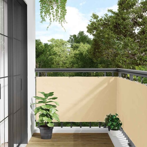 vidaXL Balkonski zaslon za privatnost krem 800 x 75 cm PVC