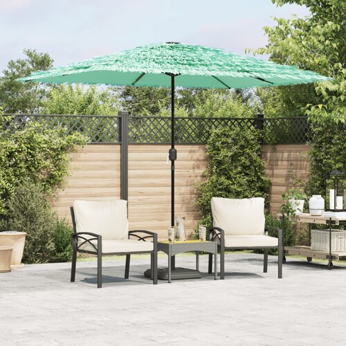 vidaXL Vrtni suncobran s čeličnom šipkom zeleni 300x200x250 cm