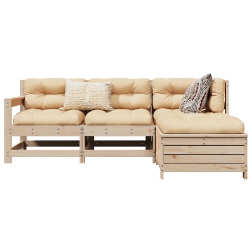 vidaXL 4-dijelni set vrtnih sofa od masivne borovine