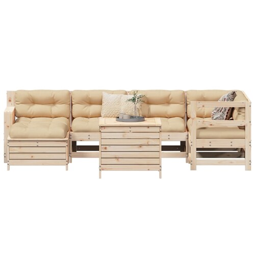 vidaXL 7-dijelni set vrtnih sofa od masivne borovine