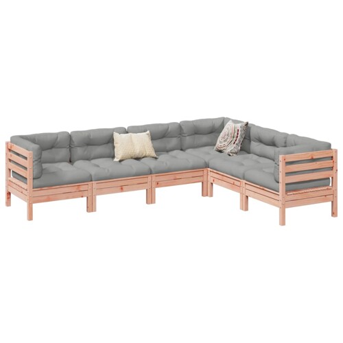 vidaXL 6-dijelni set vrtnih sofa od duglazije i jelovine s jastucima