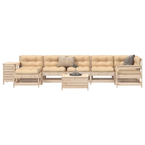 vidaXL 9-dijelni set vrtnih sofa od masivne borovine