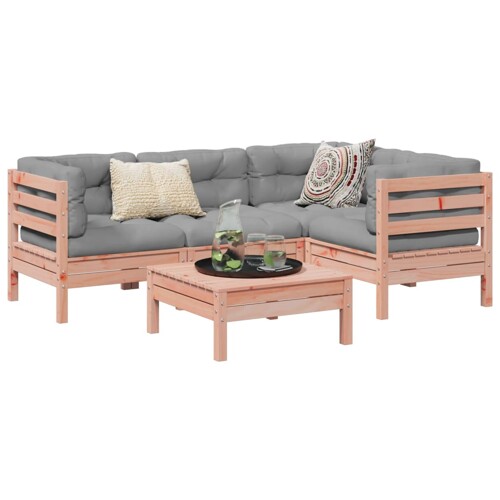 vidaXL 5-dijelni set vrtnih sofa s jastucima masivno drvo duglazije