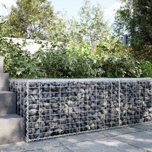 vidaXL Gabionska košara s poklopcem 100x100x50 cm pocinčano željezo