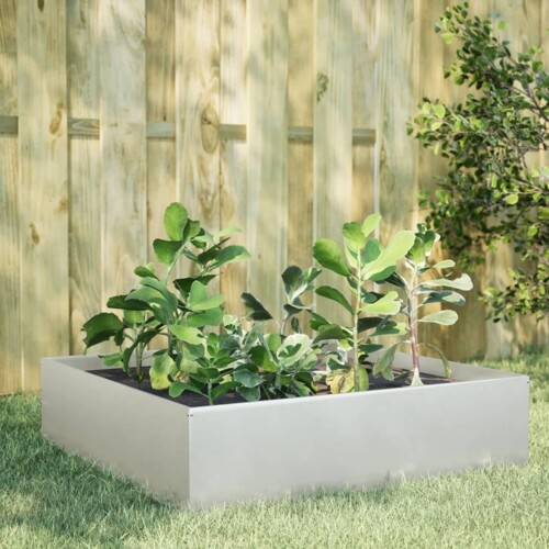 vidaXL Povišena vrtna gredica 100x100x25 cm nehrđajući čelik