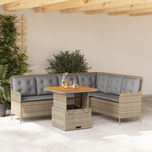 vidaXL 2-dijelni set vrtnih sofa od poliratana s jastucima bež