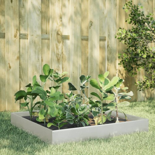 vidaXL Povišena vrtna gredica 100x100x26 cm nehrđajući čelik