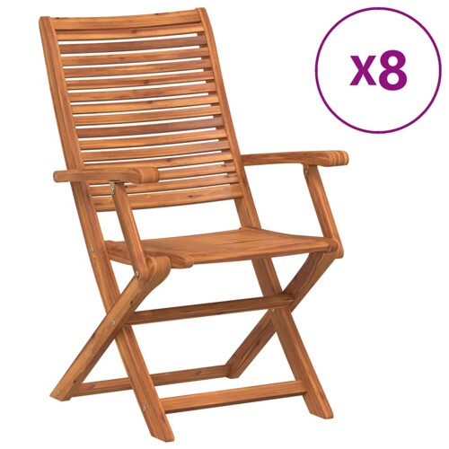 vidaXL Sklopive vrtne stolice 8 kom 57x66x95 cm od drva bagrema
