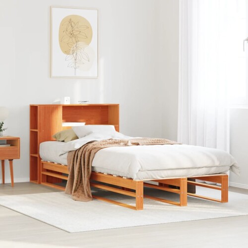 vidaXL Krevet s regalom za knjige bez madraca 100x200 cm masivno drvo