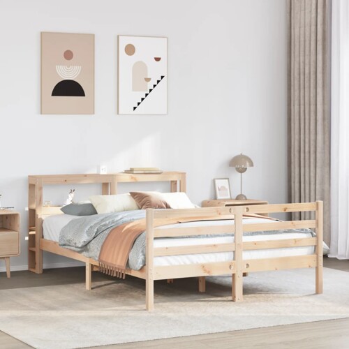 vidaXL Okvir kreveta s uzglavljem 120x190 cm od borovine