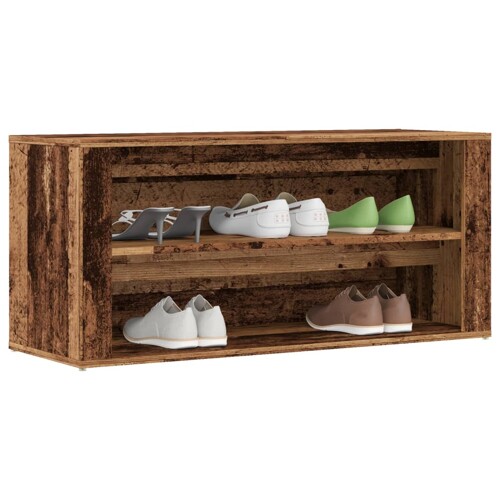 vidaXL Klupa za cipele boja staro drvo 100x35x45 cm konstruirano drvo