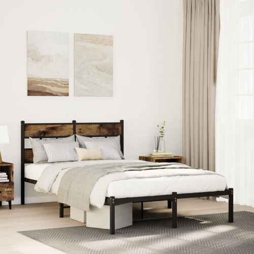 vidaXL Metalni okvir kreveta bez madraca boja hrasta 120x190 cm