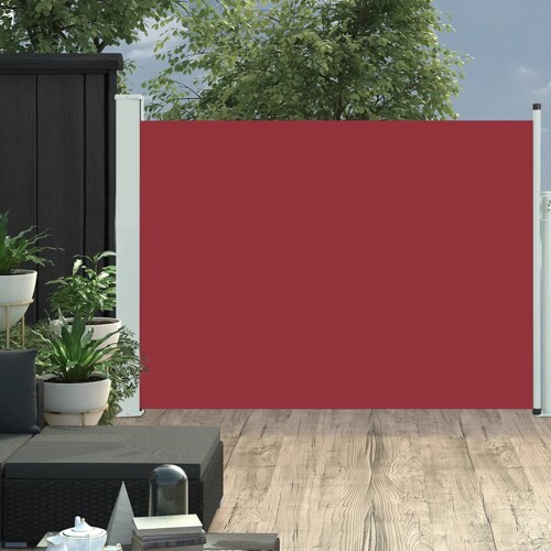 vidaXL Uvlačiva bočna tenda za terasu 120 x 500 cm crvena