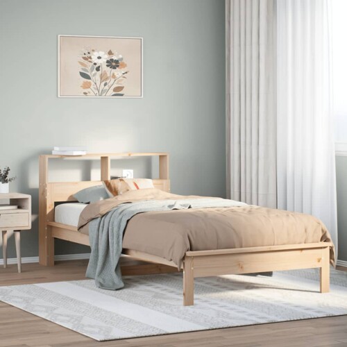 vidaXL Krevet s regalom za knjige bez madraca 100 x 200 cm od borovine