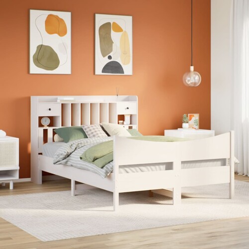 vidaXL Okvir kreveta bez madraca bijeli 160x200 cm od masivne borovine