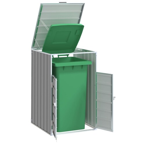 vidaXL Spremište za jednu kantu za otpad siva 72x81x115 cm čelično
