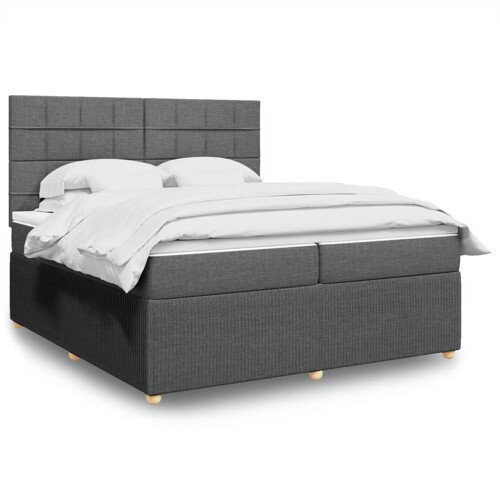 vidaXL Krevet s oprugama i madracem tamnosivi 200 x 200 cm od tkanine