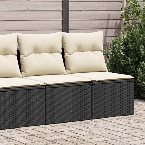 vidaXL 2-dijelni set vrtnih sofa s jastucima crni od poliratana bagrem