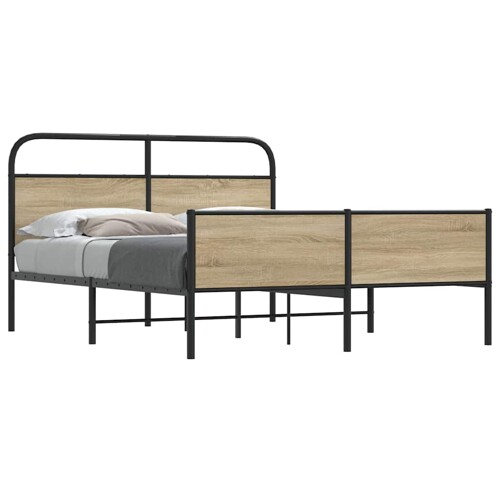 vidaXL Metalni okvir kreveta bez madraca boja hrasta 160x200 cm