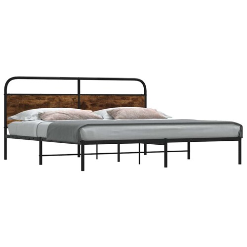 vidaXL Metalni okvir kreveta bez madraca boja hrasta 200x200 cm