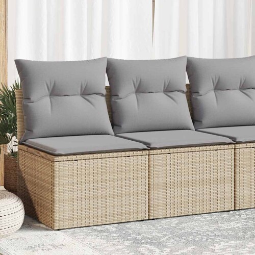 vidaXL 2-dijelni set vrtnih sofa s jastucima bež od poliratana bagrem