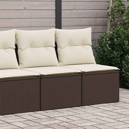 vidaXL 2-dijelni set vrtnih sofa poliratan i bagrem s jastucima smeđi