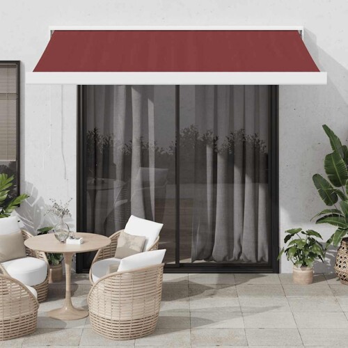 vidaXL Tenda na ručno uvlačenje bordo 350 x 250 cm