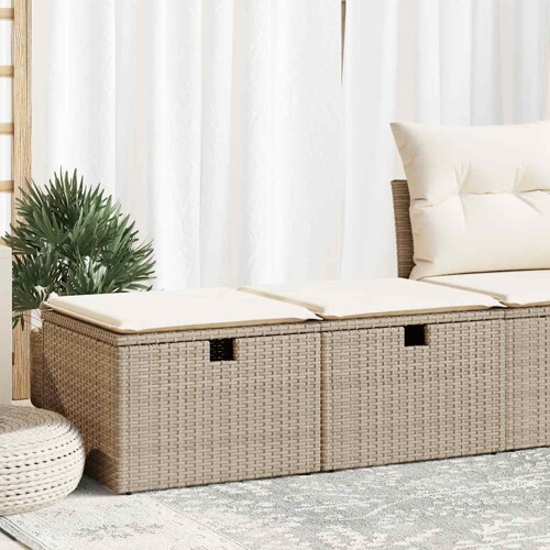 vidaXL 2-dijelni set vrtnih sofa s jastucima bež od poliratana bagrem