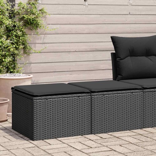 vidaXL 2-dijelni set vrtnih sofa s jastucima crni od poliratana bagrem