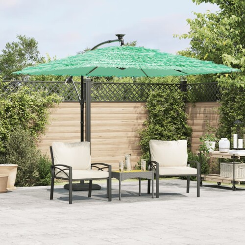 vidaXL Vrtni suncobran s drvenim stupom zeleni 269x269x235 cm