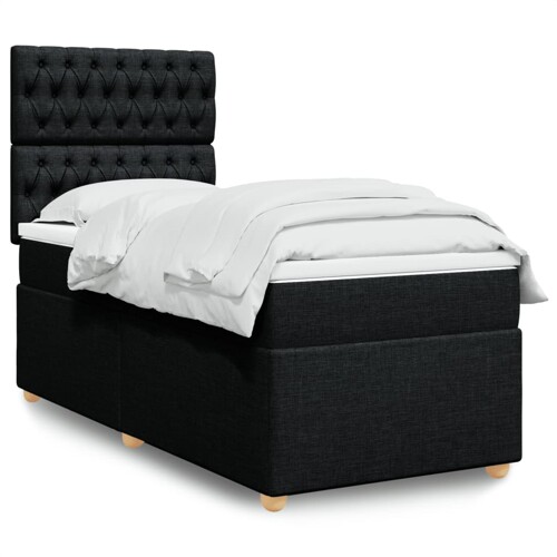 vidaXL Box spring krevet s madracem crni 80 x 200 cm od tkanine
