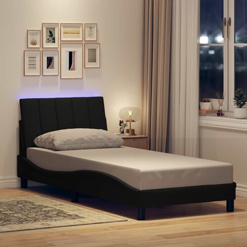 vidaXL Okvir za krevet bez madraca crni 80x200cm od tkanine