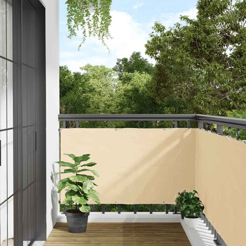 vidaXL Balkonski zaslon za privatnost krem 800 x 120 cm PVC