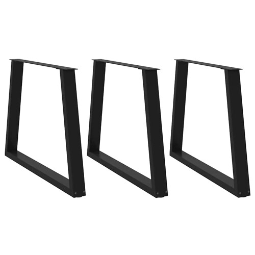 vidaXL Noge za blagovaonski stol V-oblika 3 kom crne 100x(72-73,3) cm