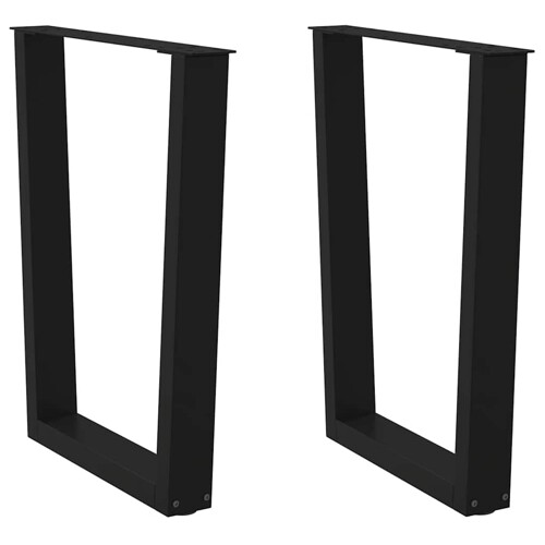 vidaXL Noge za blagovaonski stol V-oblika 2 kom crne 70x(72-73,3) cm