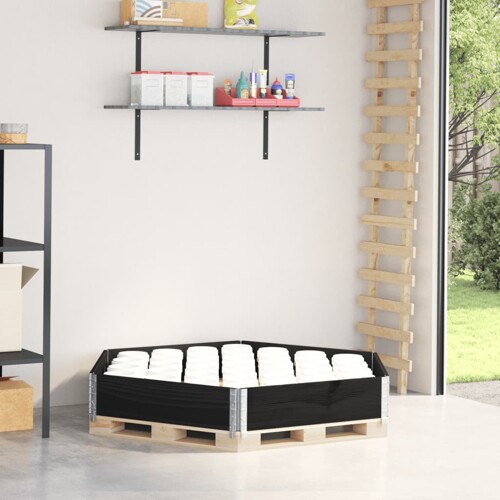 vidaXL Povišena gredica šesterokutna crna 160x160 cm masivna borovina