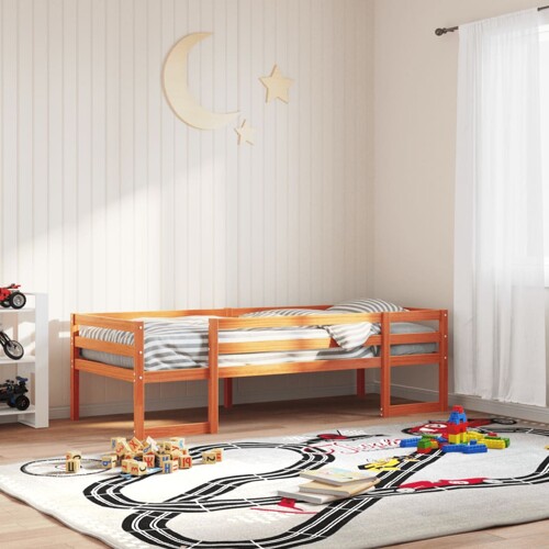 vidaXL Okvir za dječji krevet voštano smeđi 90 x 200 cm borovina