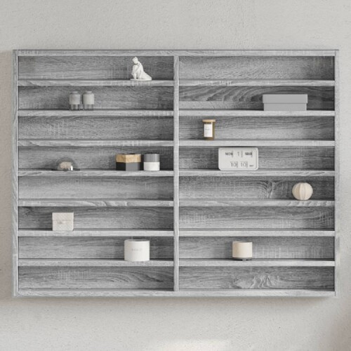 vidaXL Vitrina boja sivog hrasta sonome 100x8,5x75 cm drvena