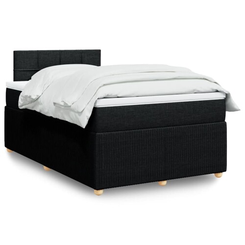 vidaXL Krevet s oprugama i madracem crni 120 x 200cm od tkanine