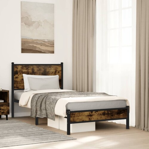 vidaXL Metalni okvir kreveta bez madraca boja hrasta 80x200 cm