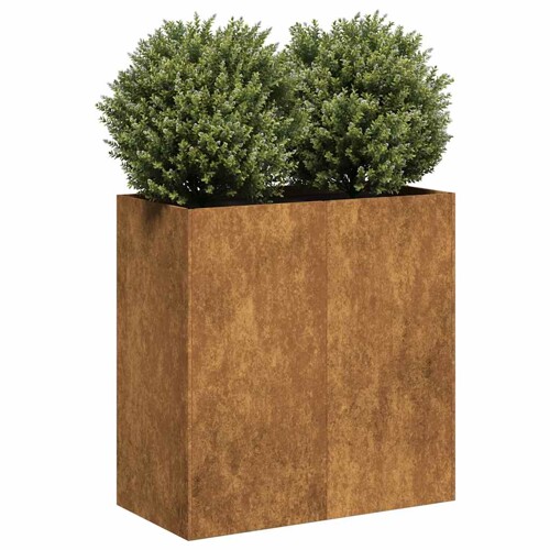 vidaXL Sadilica boja hrđe 80x40x80 cm od pohabanog čelika