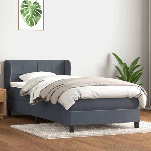 vidaXL Box spring krevet s madracem tamnosivi 80 x 220 cm baršunasti
