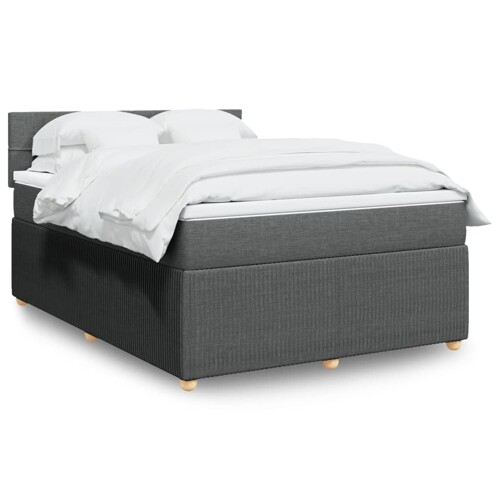 vidaXL Krevet s oprugama i madracem tamnosivi 140x190 cm od tkanine