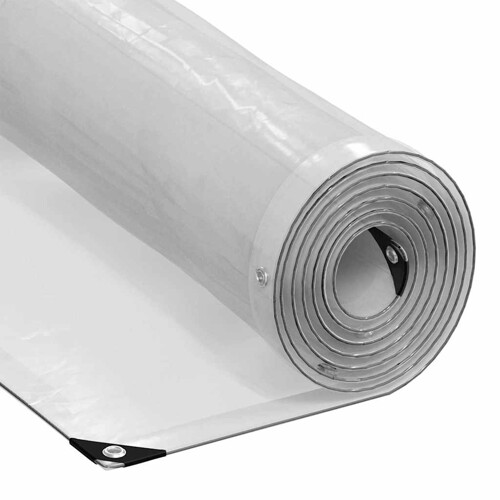 vidaXL Prozirna cerada s ušicama 4x8 m polietilen