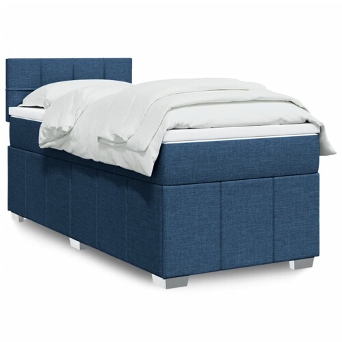 vidaXL Krevet s oprugama i madracem plavi 90 x 200 cm od tkanine