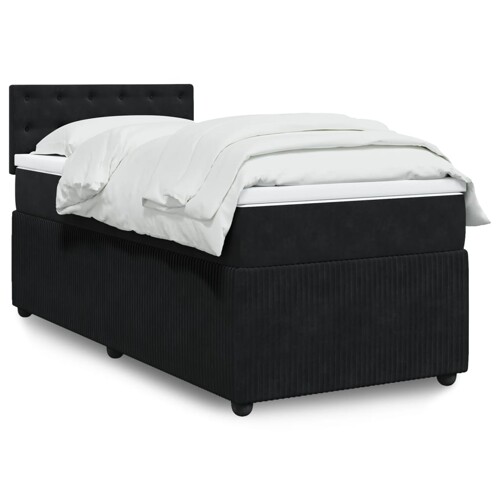 vidaXL Box spring krevet s madracem crni 80 x 200 cm baršunasti