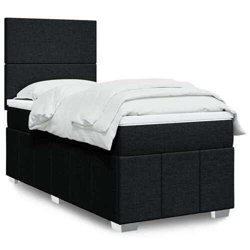 vidaXL Box spring krevet s madracem crni 80 x 200 cm od tkanine