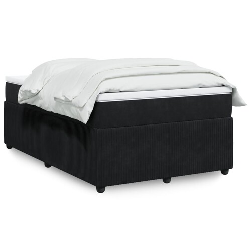 vidaXL Box spring krevet s madracem crni 120 x 200 cm baršunasti